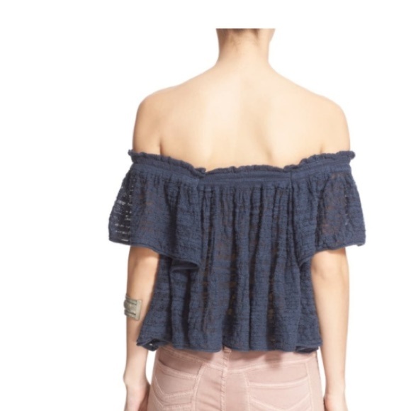 Free People Thrills & Frills Off the Shoulder Top NWT - Picture 3 of 8